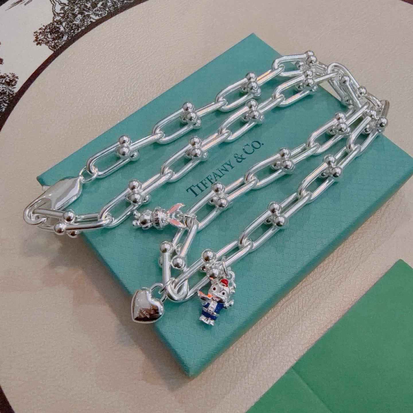 Tiffany & Co. Silver Link Necklace with Charms